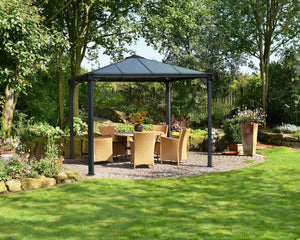 Palermo 3000 Aluminium Grey Gazebo & Pergola - Canopia by Palram