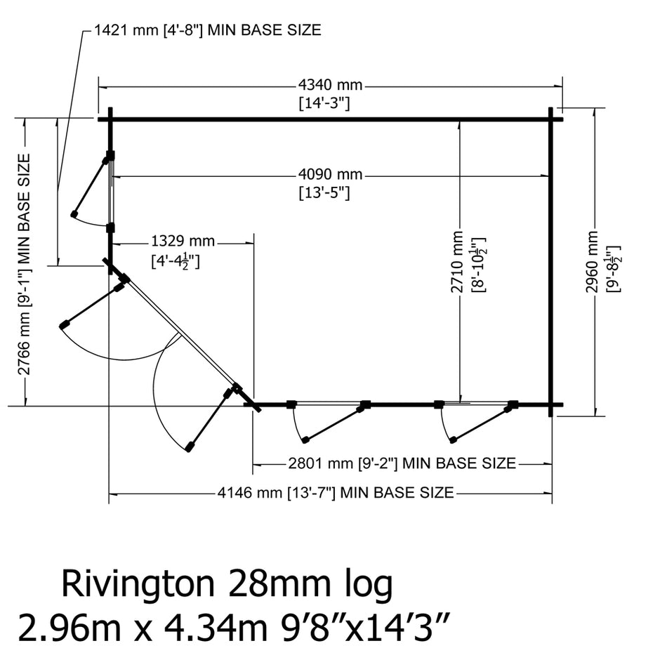 Shire 10x14 Rivington 28mm Corner Log Cabin