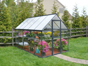 Hybrid Aluminium Frame 6ft x 10ft Grey Polycarbonate Greenhouse - Canopia by Palram