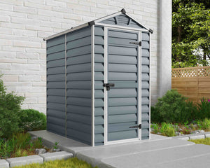 SkyLight Plastic 4x6 Dark Grey Apex Garden Shed - Canopia by Palram