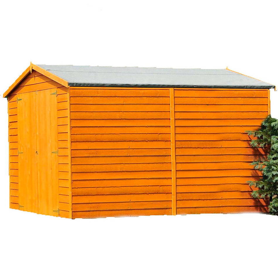 Shire 10x6 Dip Treated Overlap Garden Shed with Double Doors (No Windows)