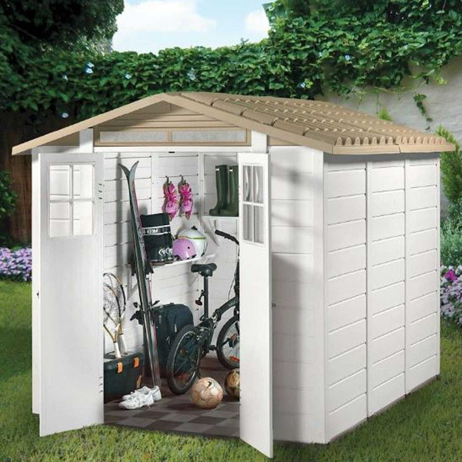 Shire Tuscany EVO 240 7x8 Plastic Garden Shed with Double Door