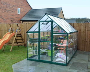 Hybrid Aluminium Frame 6ft x 10ft Green Polycarbonate Greenhouse - Canopia by Palram