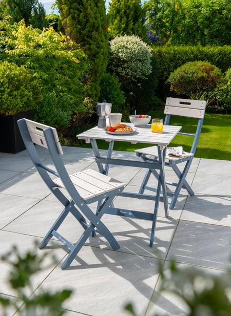 Galaxy Wooden Garden Bistro Set with Folding Chairs