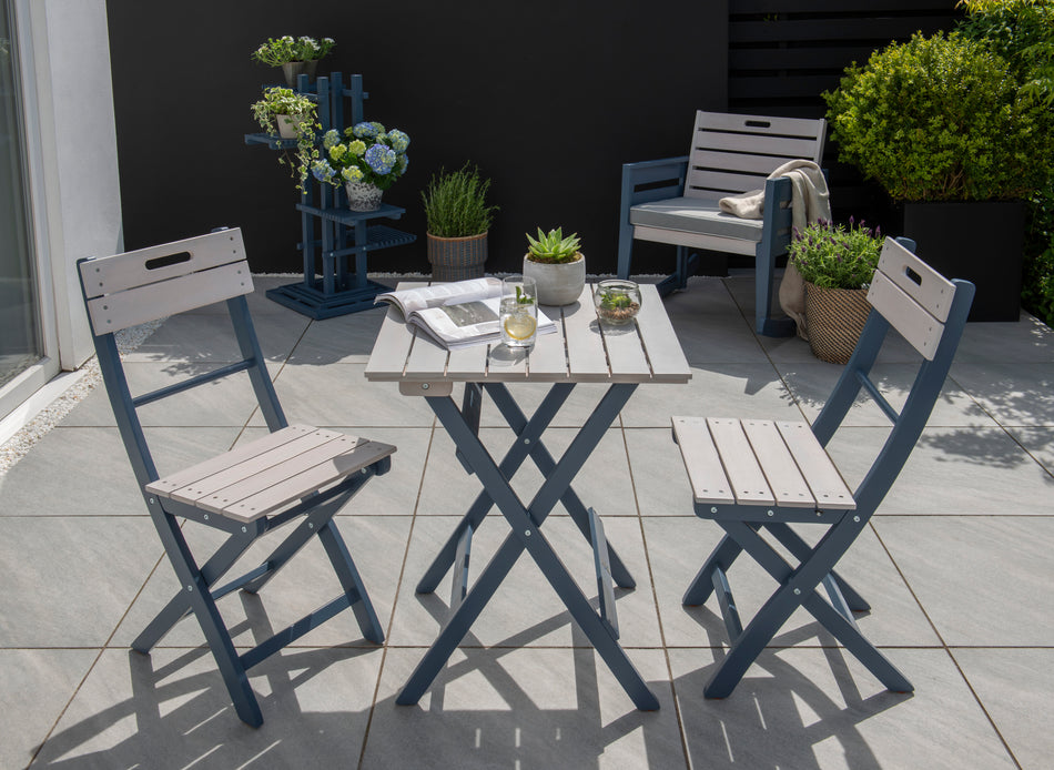 Galaxy Wooden Garden Bistro Set with Folding Chairs