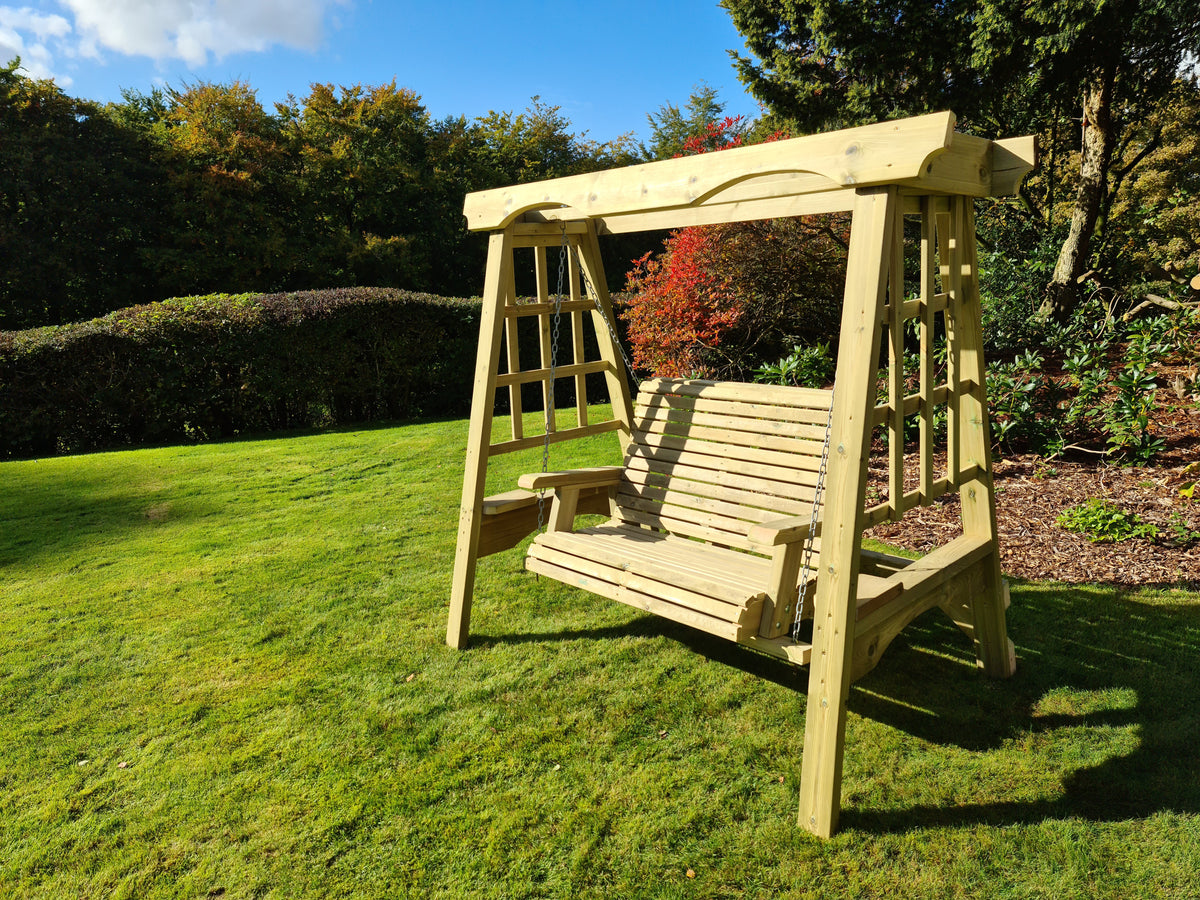 Cottage 2 Seater Chunky Wooden Garden Swing - Churnet Valley