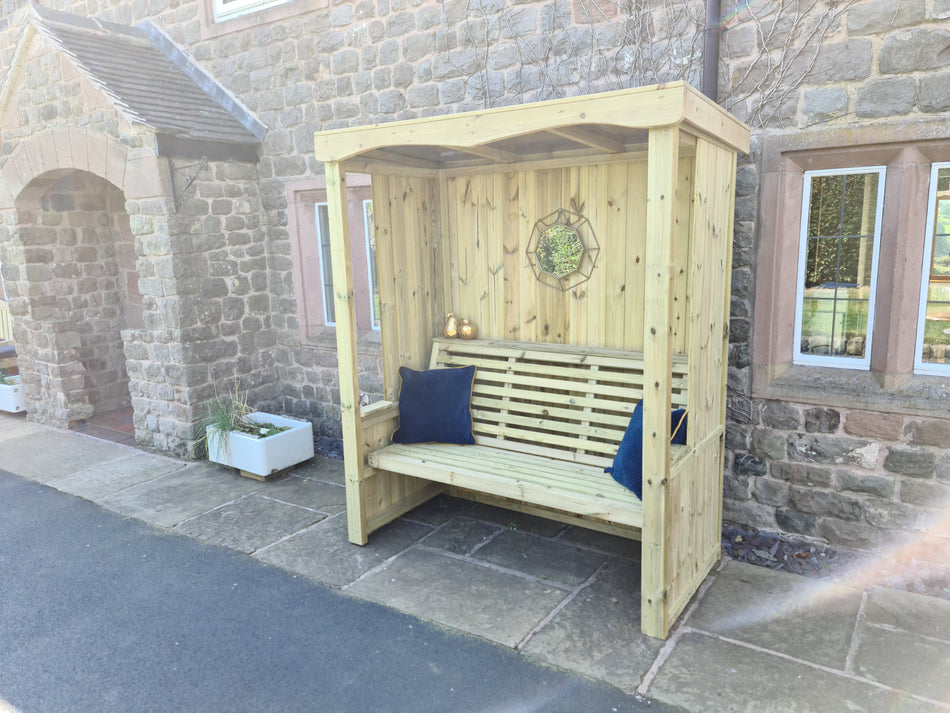 Four Seasons 3 Seat Chunky Wooden Arbour - Churnet Valley