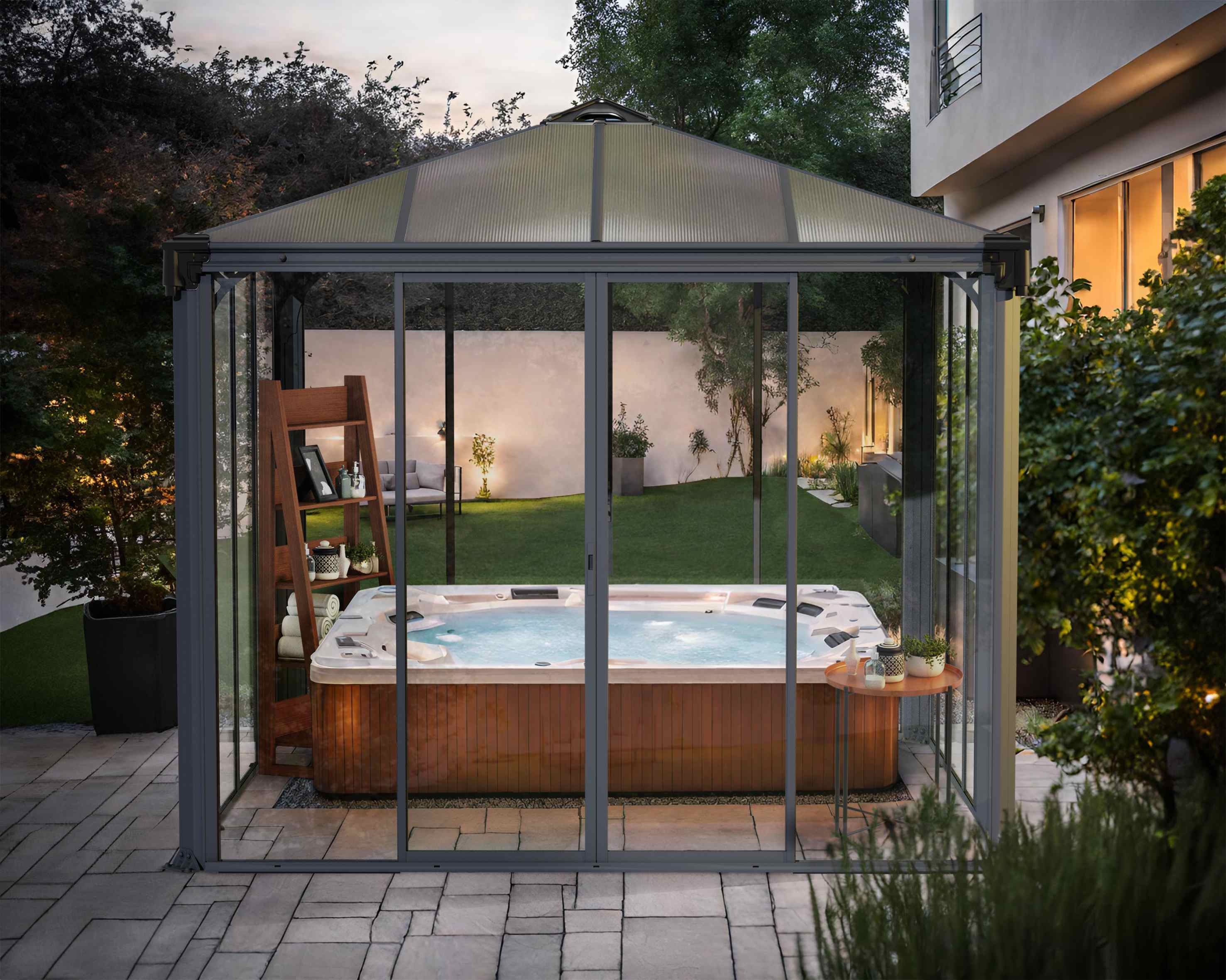 Ledro 3000 Enclosed Aluminium Grey Gazebo & Pergola - Canopia by Palram