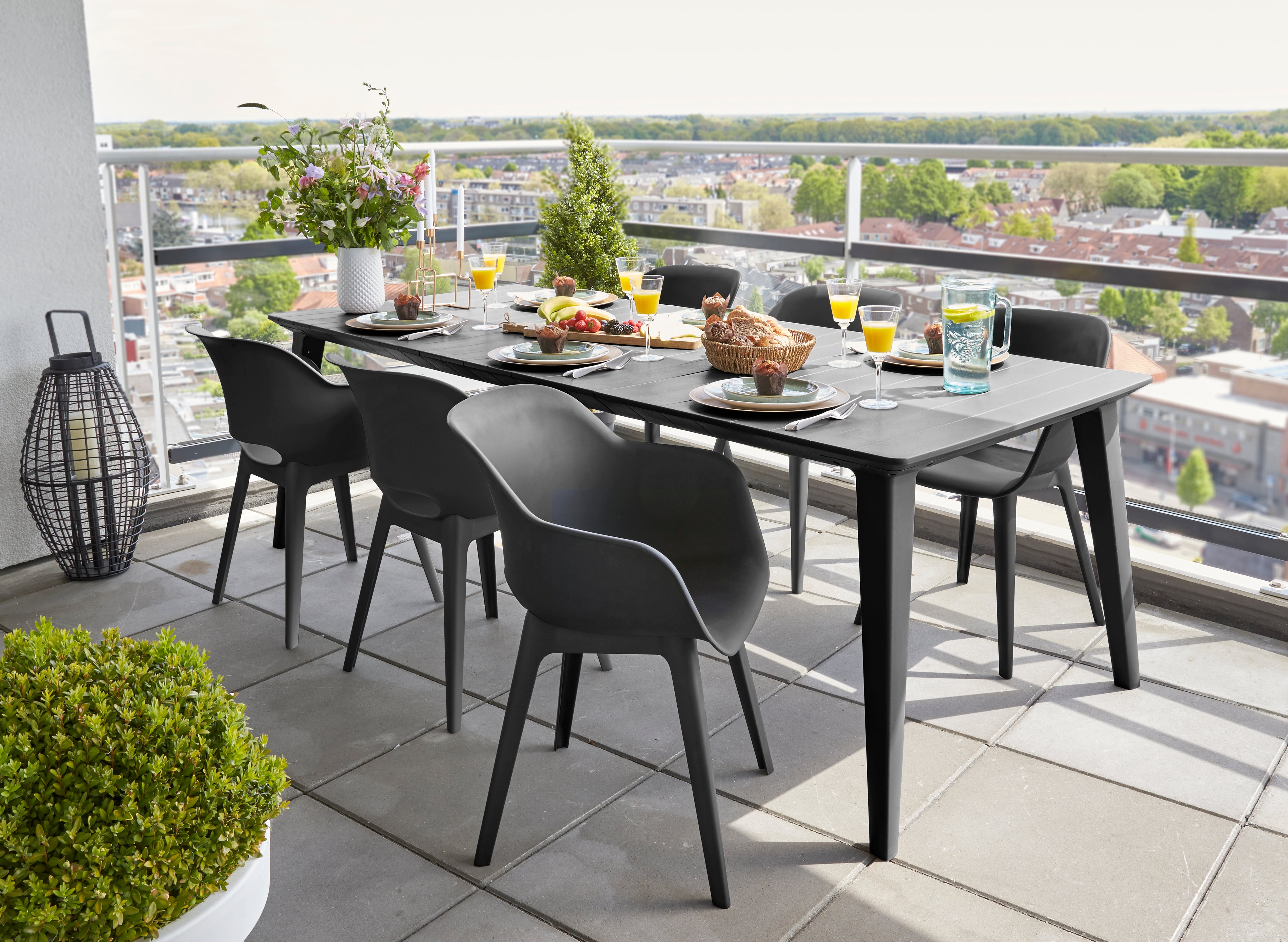 Lima Garden Dining Table Set with Akola Chairs (Seats 6)