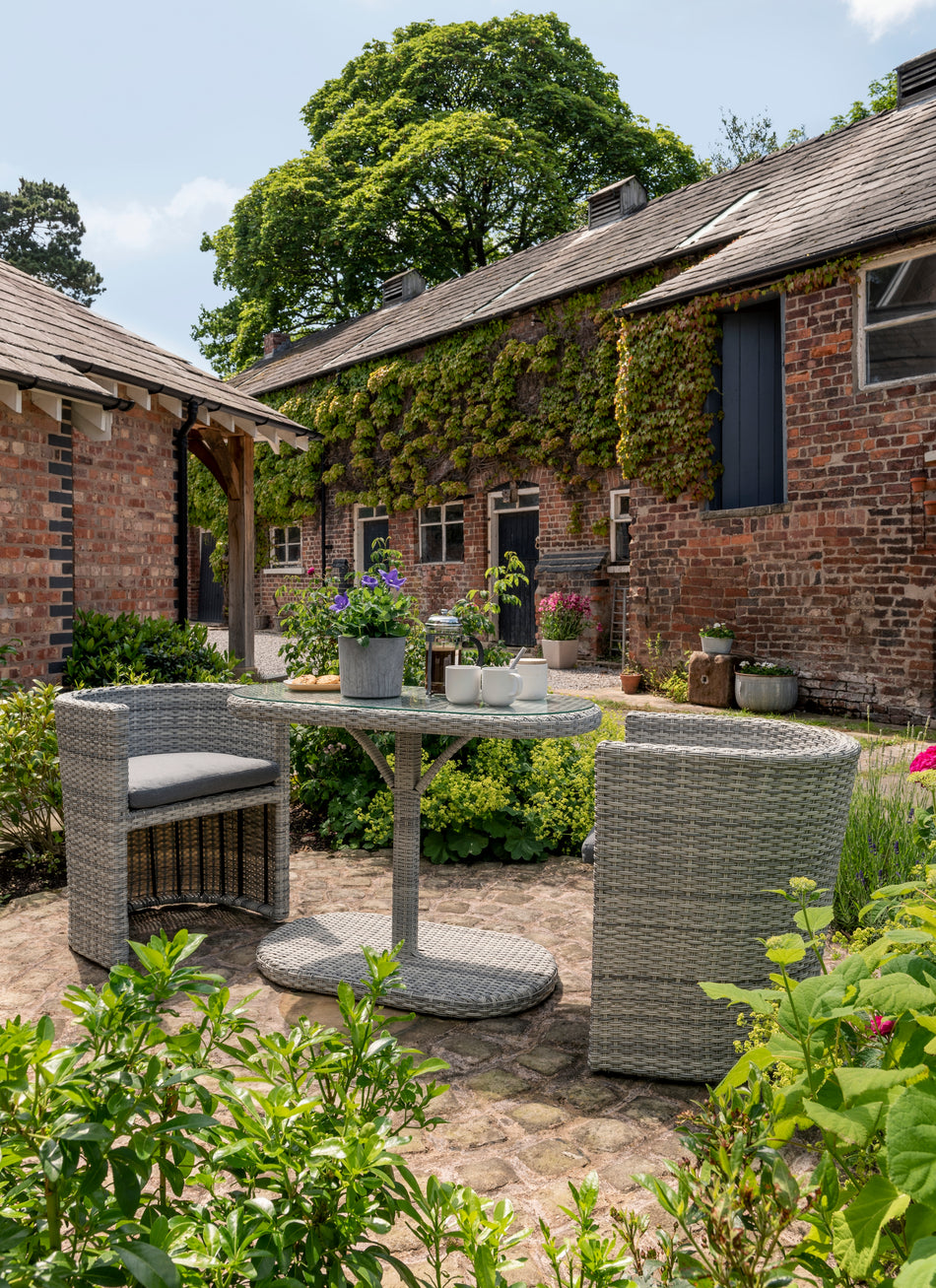 Morston Textured Hand Woven Weave Garden Bistro Set