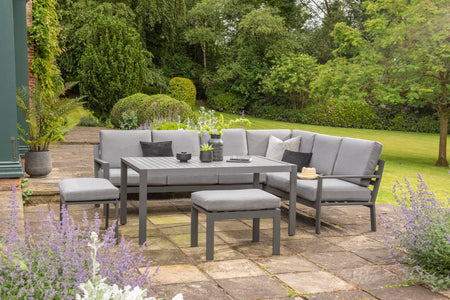 Titchwell Corner Garden Lounge Set with Standard Table and Stools