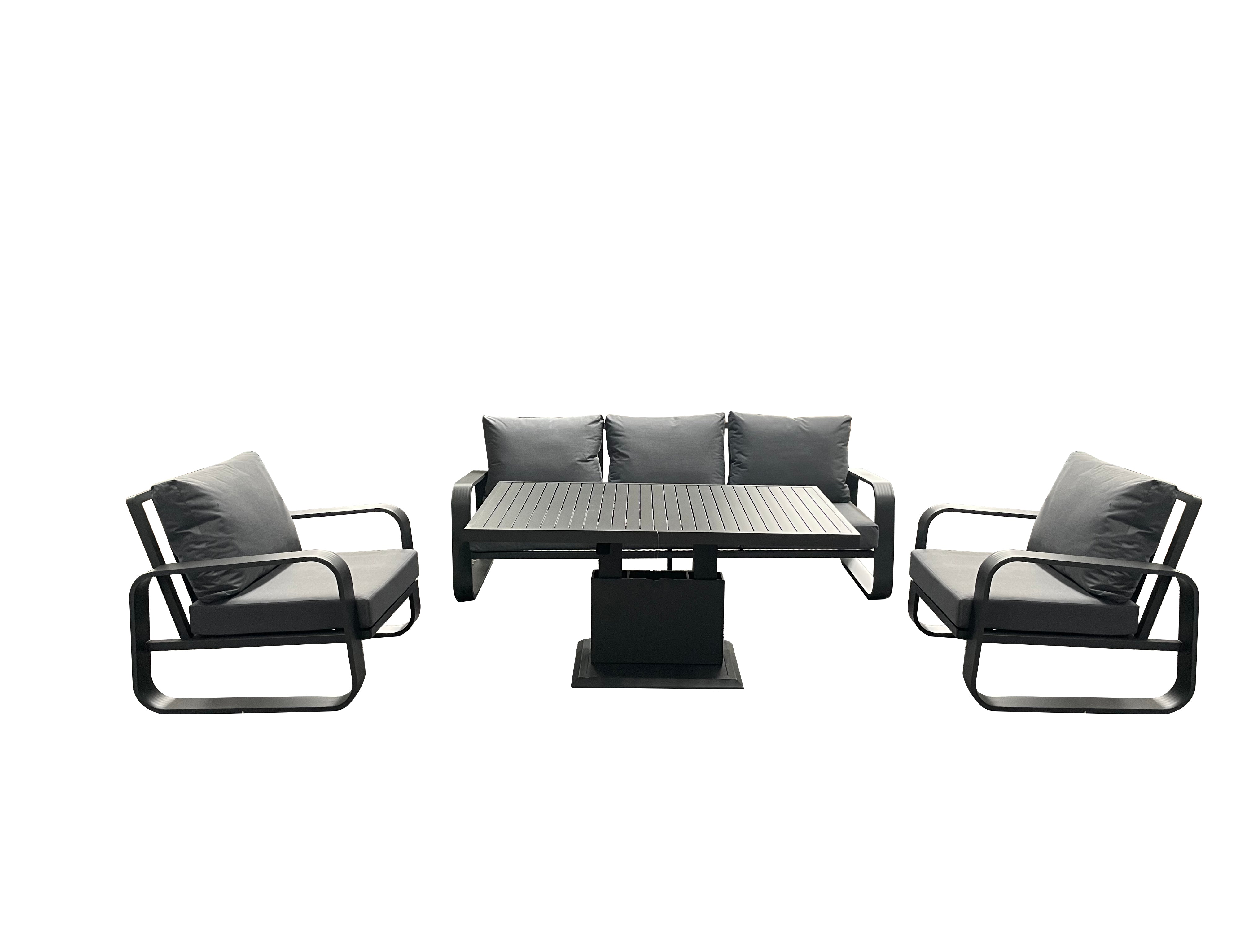 Babingley Aluminium Garden Lounge Set with Adjustable Table