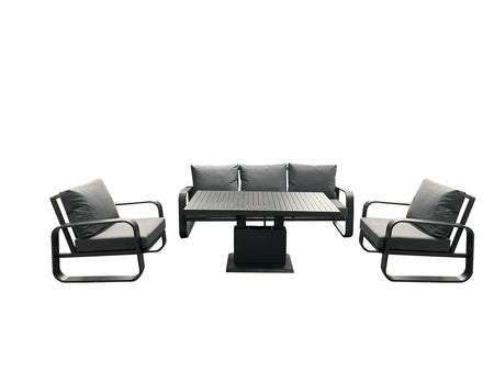 Babingley Aluminium Garden Lounge Set with Adjustable Table