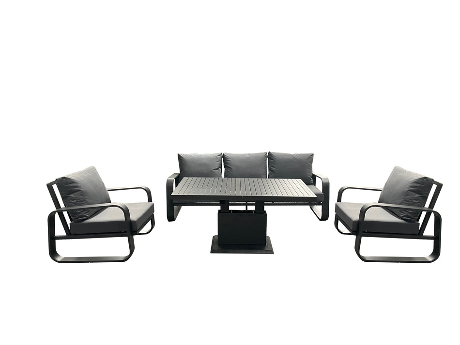 Babingley Aluminium Garden Lounge Set with Adjustable Table