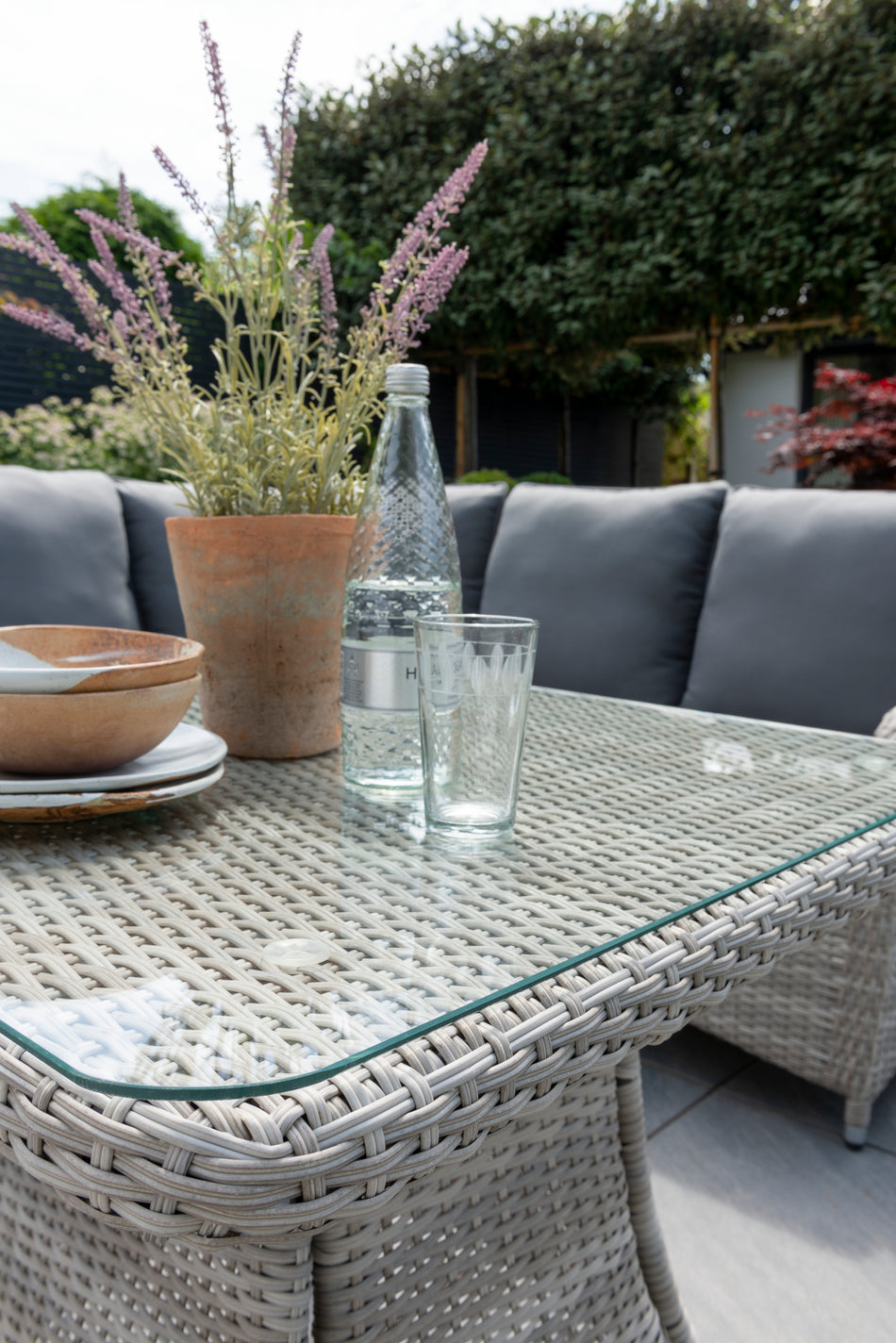 Weybourne Weave Style Garden Lounge Corner Set - Grey