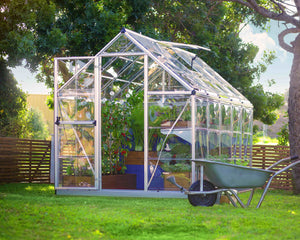 Harmony Aluminium Frame 6ft x 10ft Silver Polycarbonate Greenhouse - Canopia by Palram