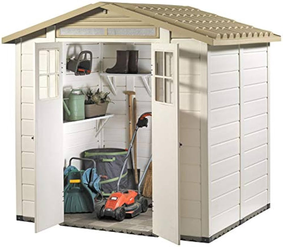 Shire Tuscany EVO 200 7x5 Plastic Garden Shed with Double Door
