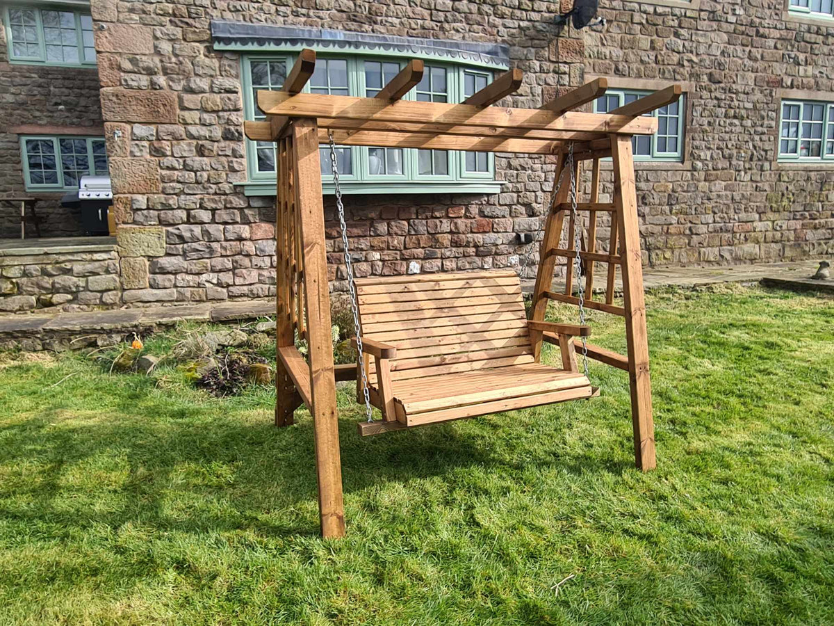 Valley 2 Seater Chunky Wooden Garden Swing - Churnet Valley