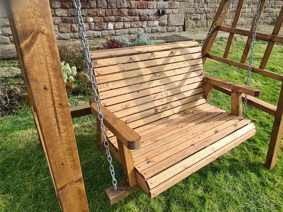 Valley 2 Seater Chunky Wooden Garden Swing - Churnet Valley