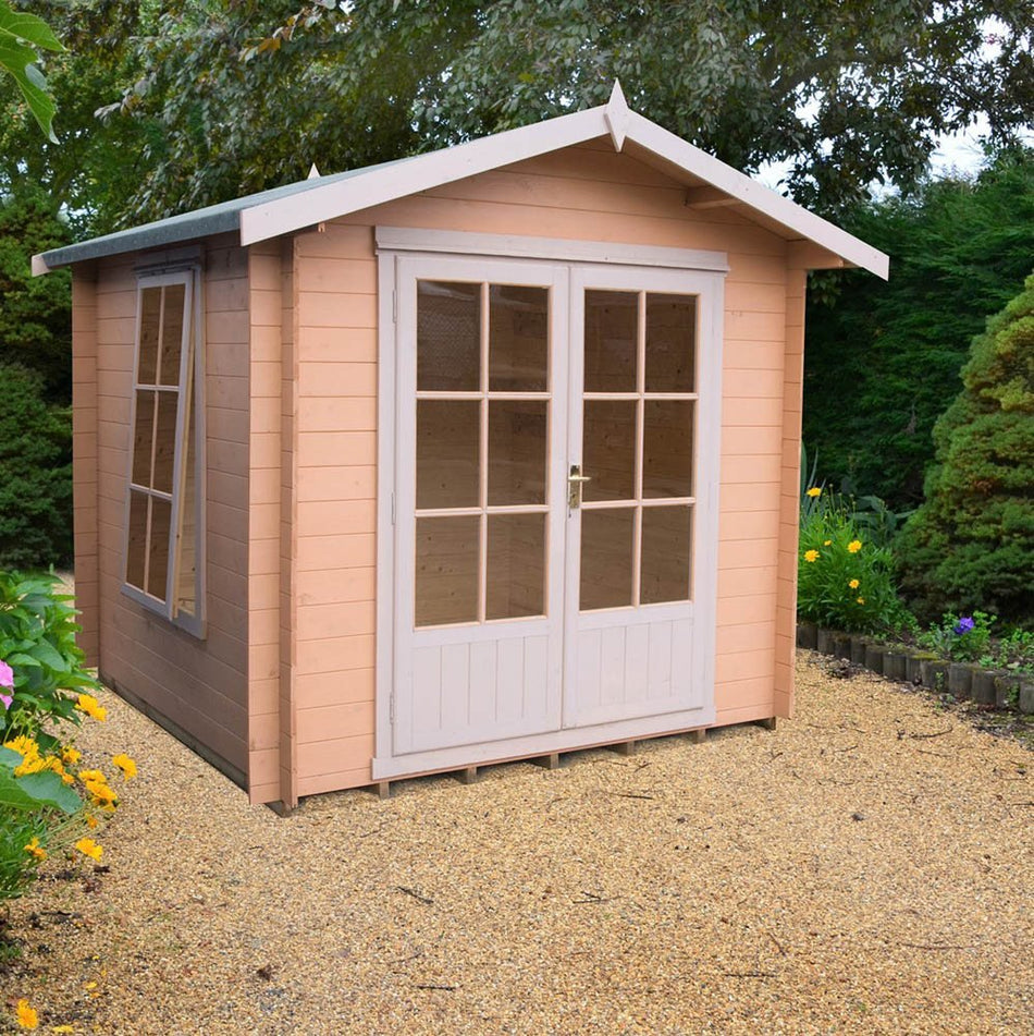 Shire 8x8 Barnsdale Log Cabin with Double Doors