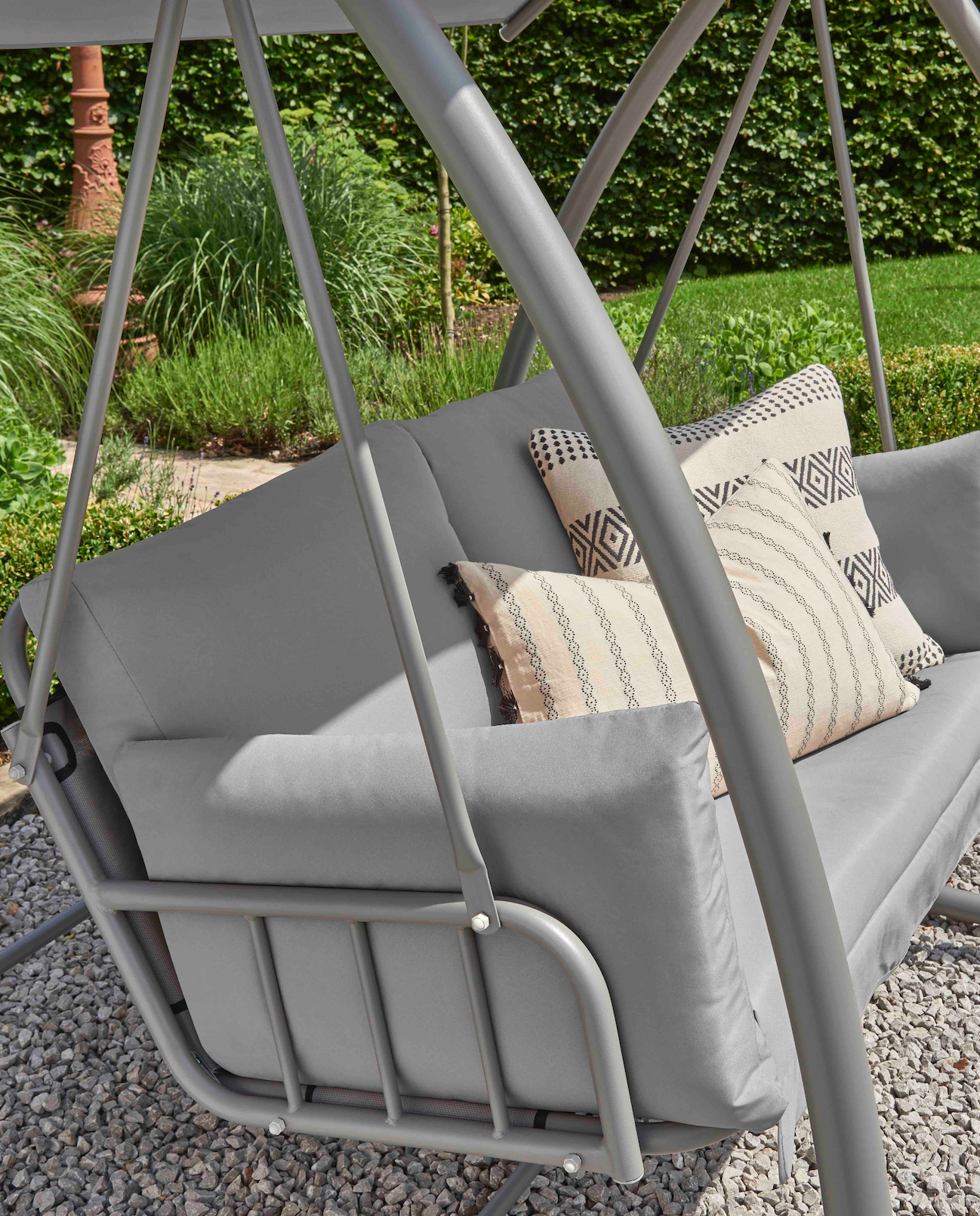 Norfolk Leisure Newmarket Aluminium 2 Seater Garden Swing - Grey