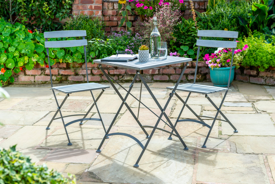 Anada Bistro Metal Garden Dining Set in Anthracite