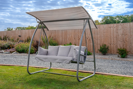 Norfolk Leisure Newmarket 3 Seat Garden Swing - Grey