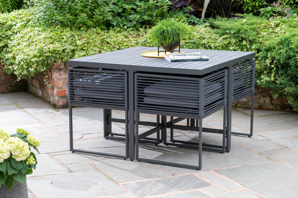 Sheringham Alu Rope 4 Seater Cube Dining Set