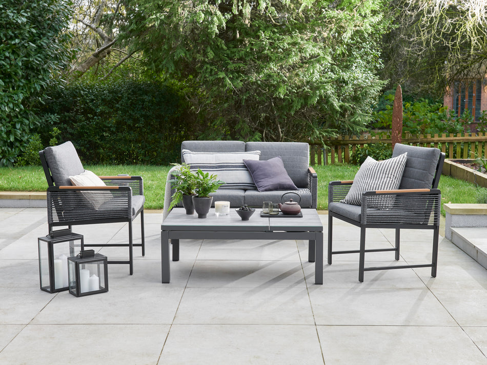 Norfolk Leisure Bellmount 2 Seater Rope Sofa Set with Lift Table