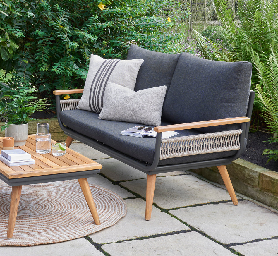 Kimora Wooden Garden Lounge Set with Coffee Table & Chairs (Seats 4)