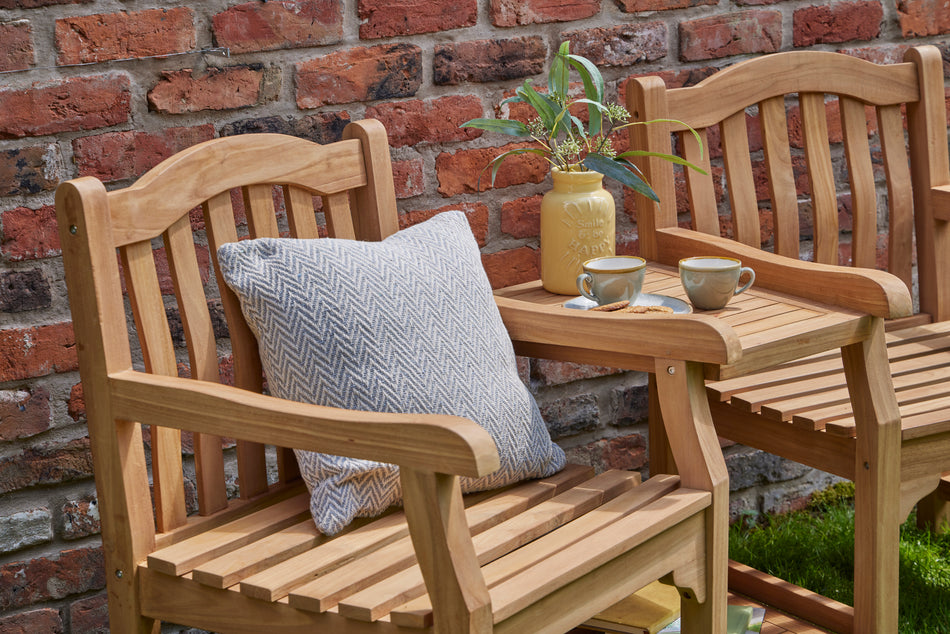 Norfolk Leisure Kingsbury Love Seat Bench KD Teak