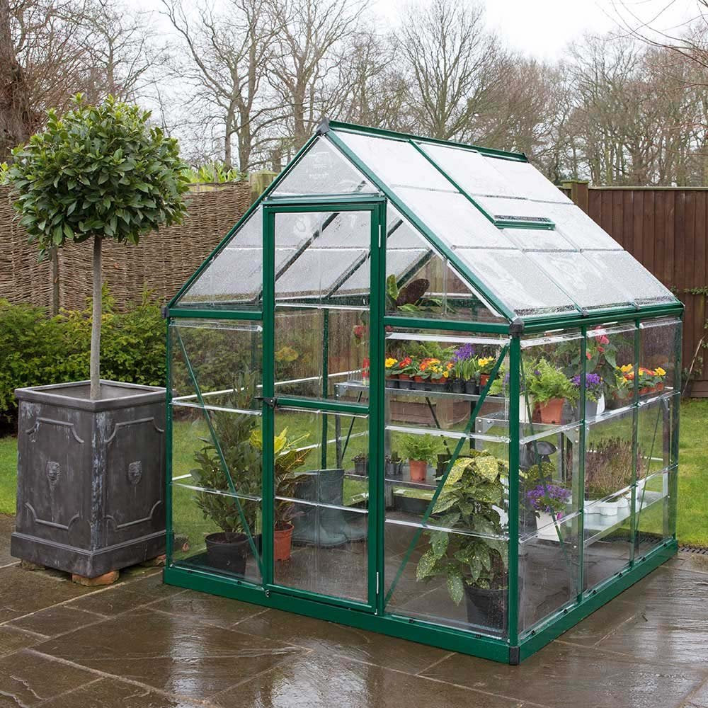 Harmony Aluminium Frame 6ft x 6ft Green Polycarbonate Greenhouse - Canopia by Palram