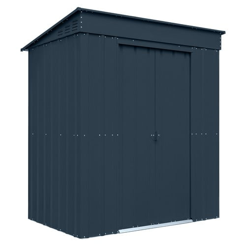 Globel 6x4ft Pent Small Metal Garden Shed - Anthracite Grey
