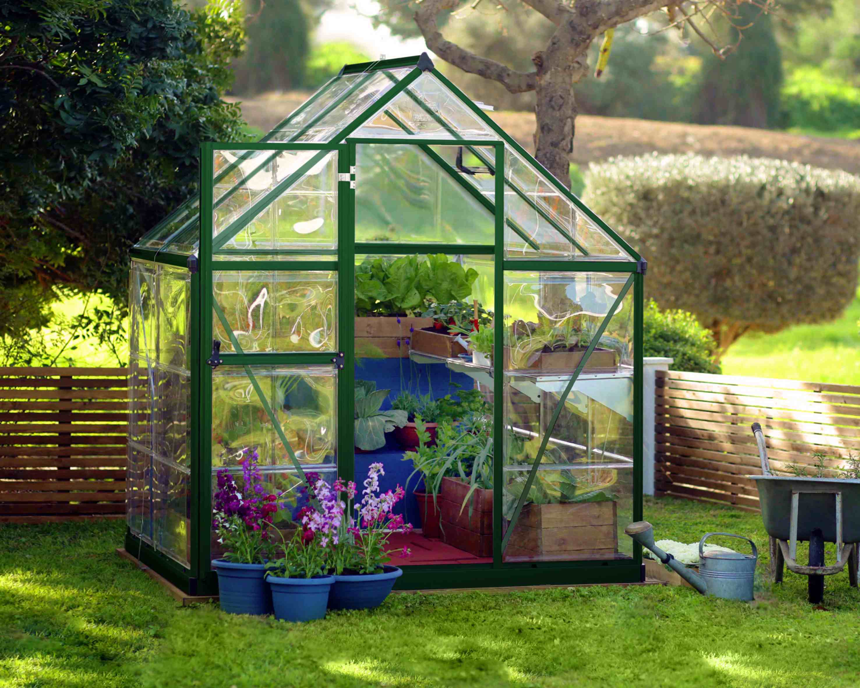 Harmony Aluminium Frame 6ft x 4ft Green Polycarbonate Greenhouse - Canopia by Palram