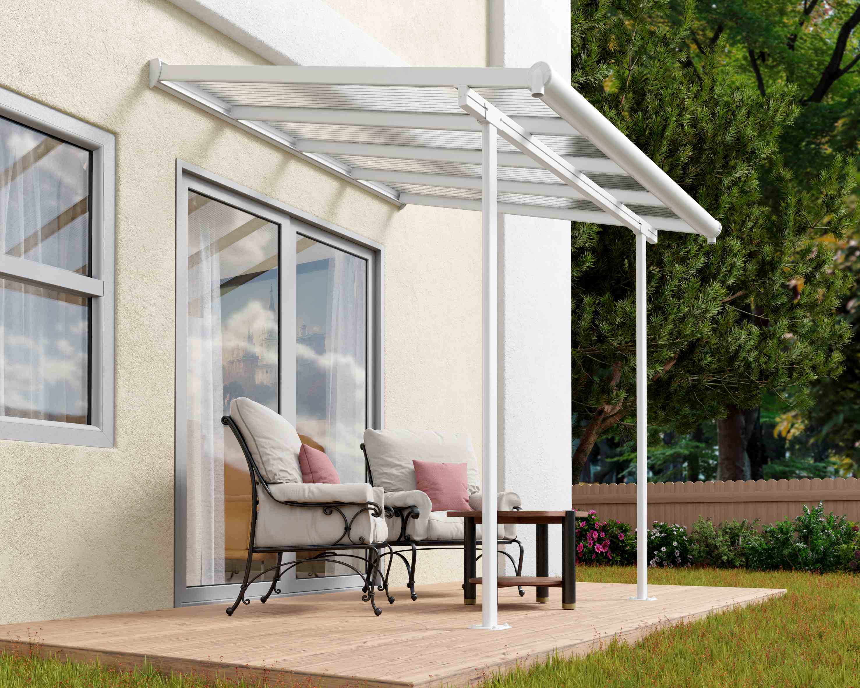 Sierra 2.3m x 2.3m White Patio Cover - Canopia by Palram