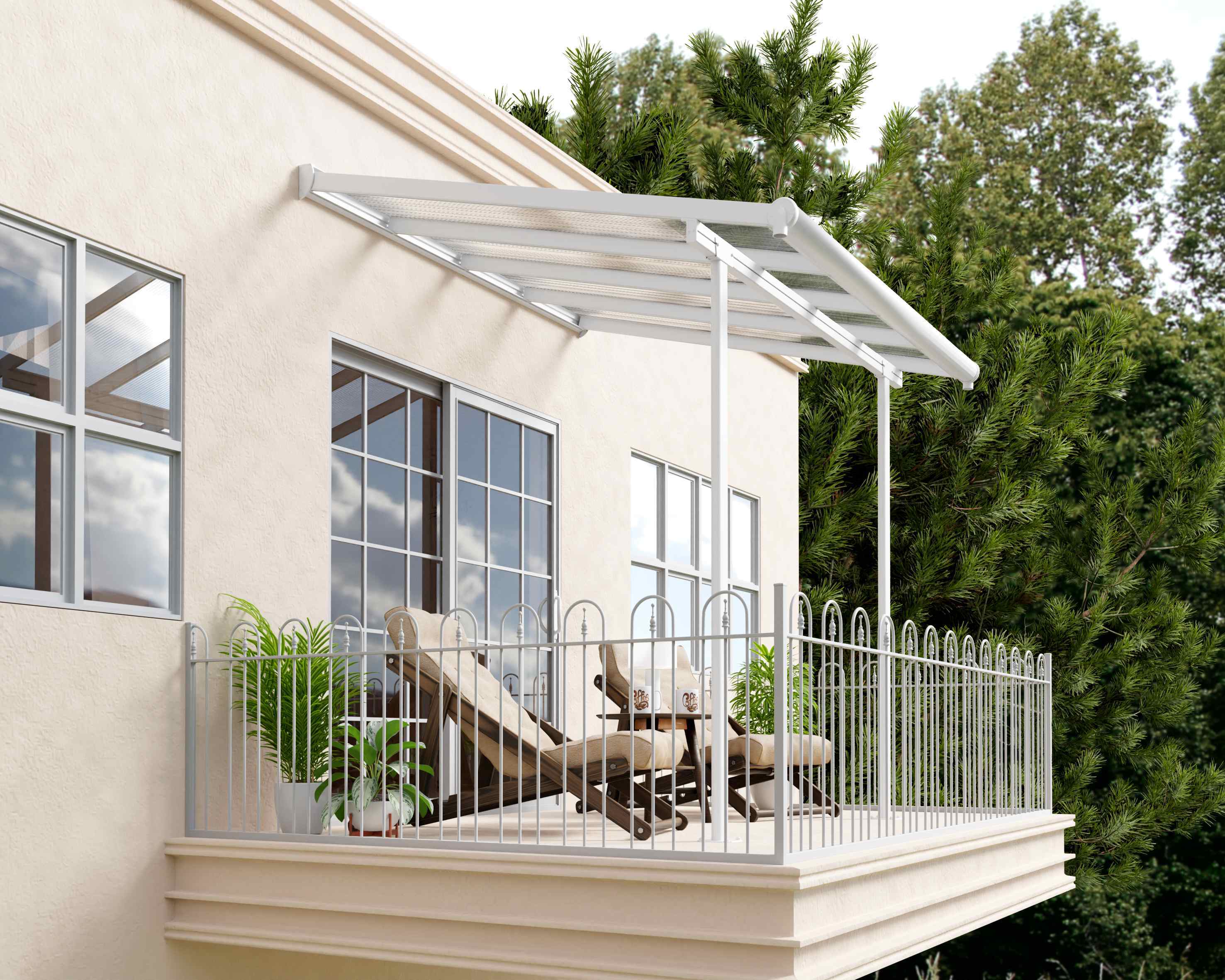 Sierra 2.3m x 2.3m White Patio Cover - Canopia by Palram