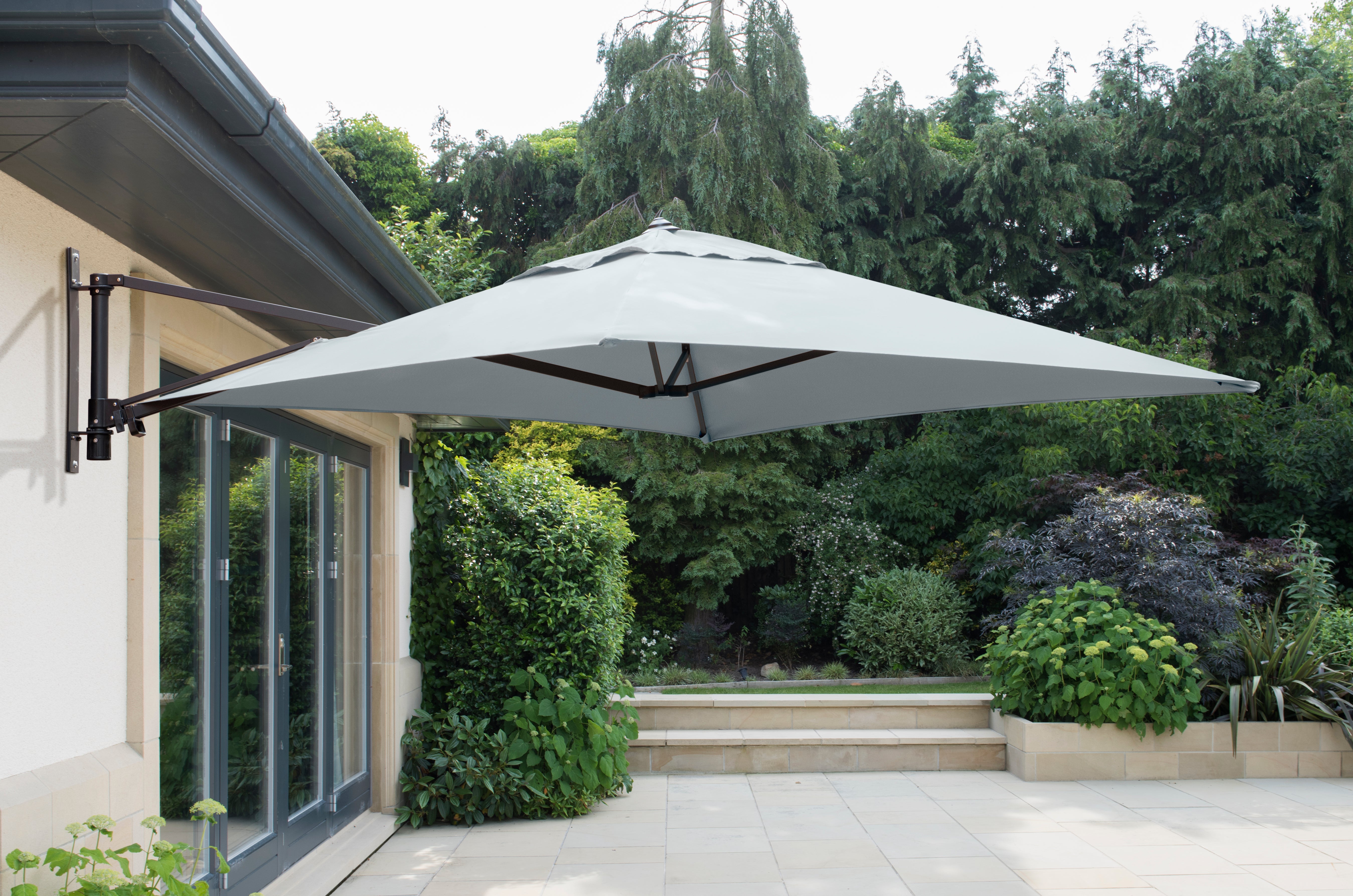 Norfolk Leisure Wall Mounted Cantilever Parasol Grey inc Cover