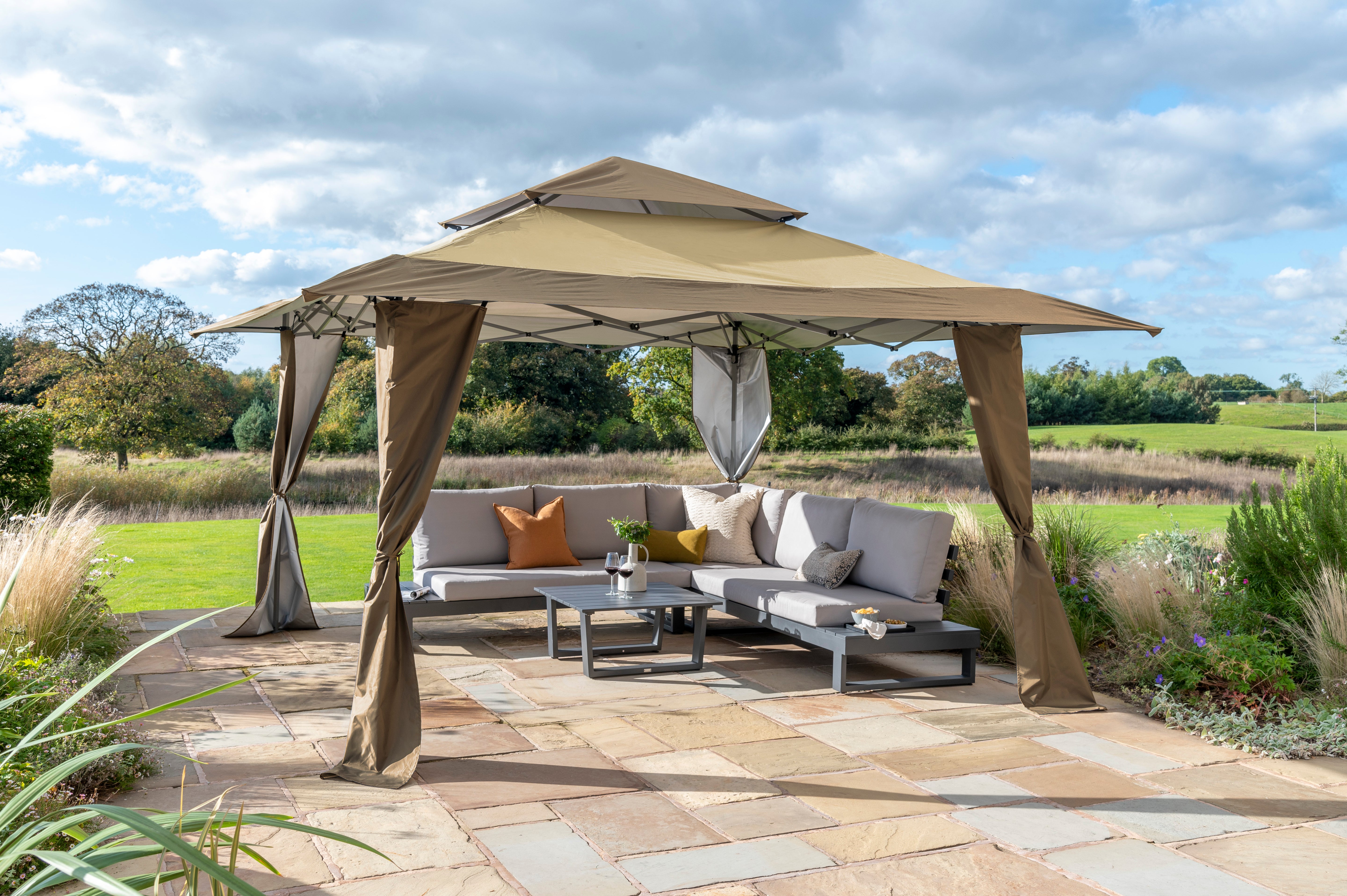 Norfolk Leisure Got It Covered Pop Up Gazebo Taupe & Brown