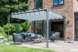 Pandora Leaf Gazebo Pergola 3x3.6m Aluminum/Steel with Wind Lever