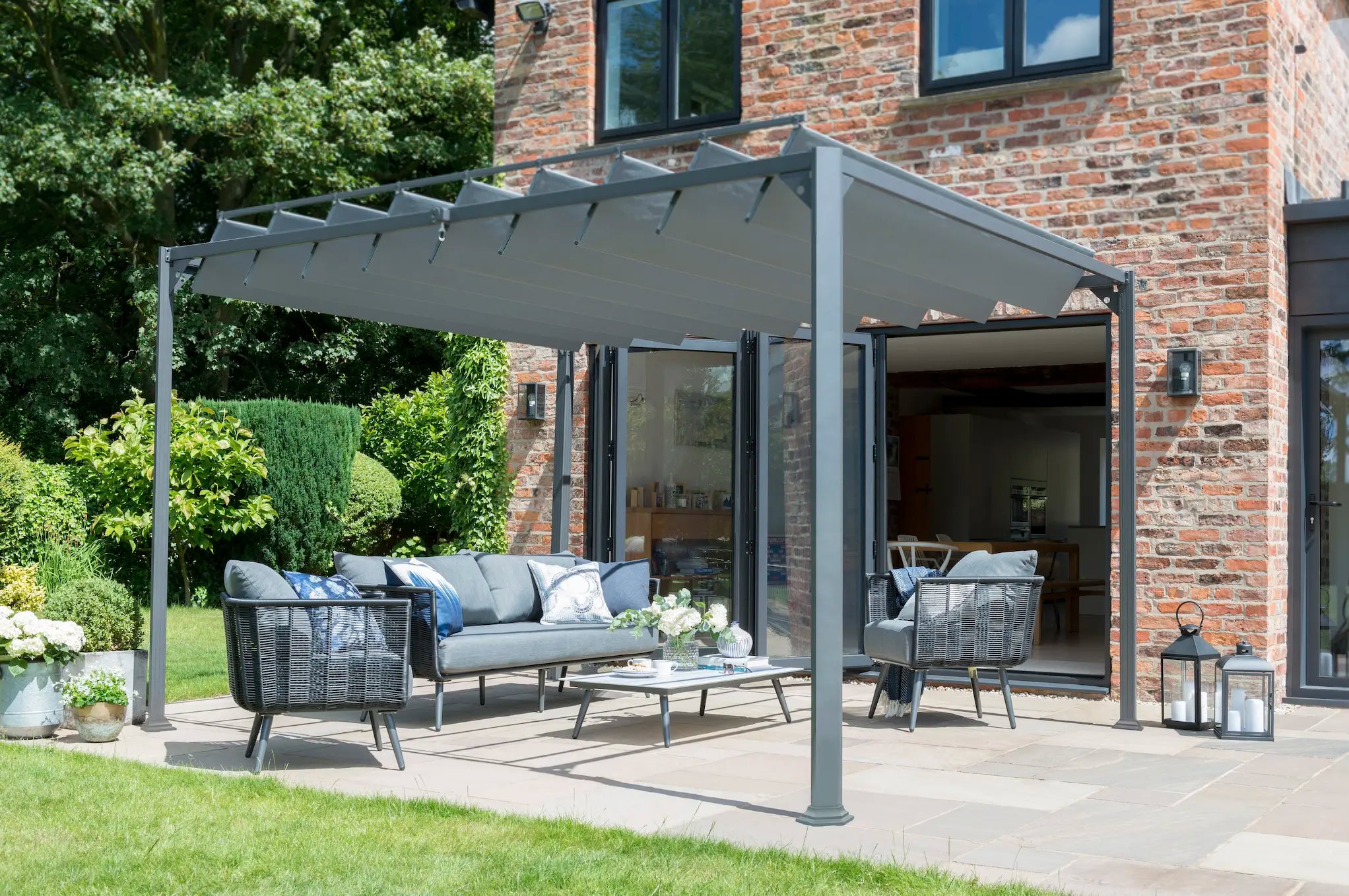 Pandora Leaf Gazebo 3x3m Aluminum/Steel with Wind Lever