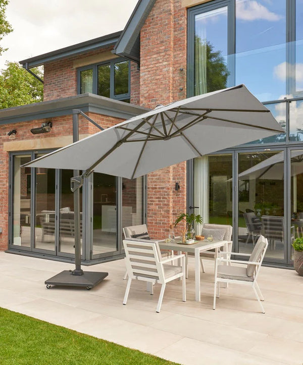 Royce Ambassador LED Novasun 3x3 Cantilever Parasol - Soft Grey