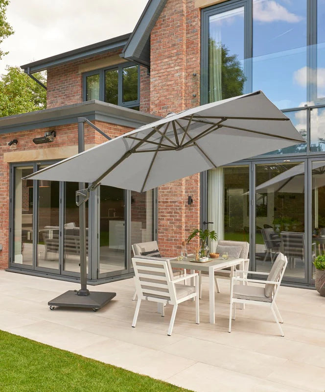 Royce Ambassador LED Novasun 3x3 Cantilever Parasol -  Soft Grey