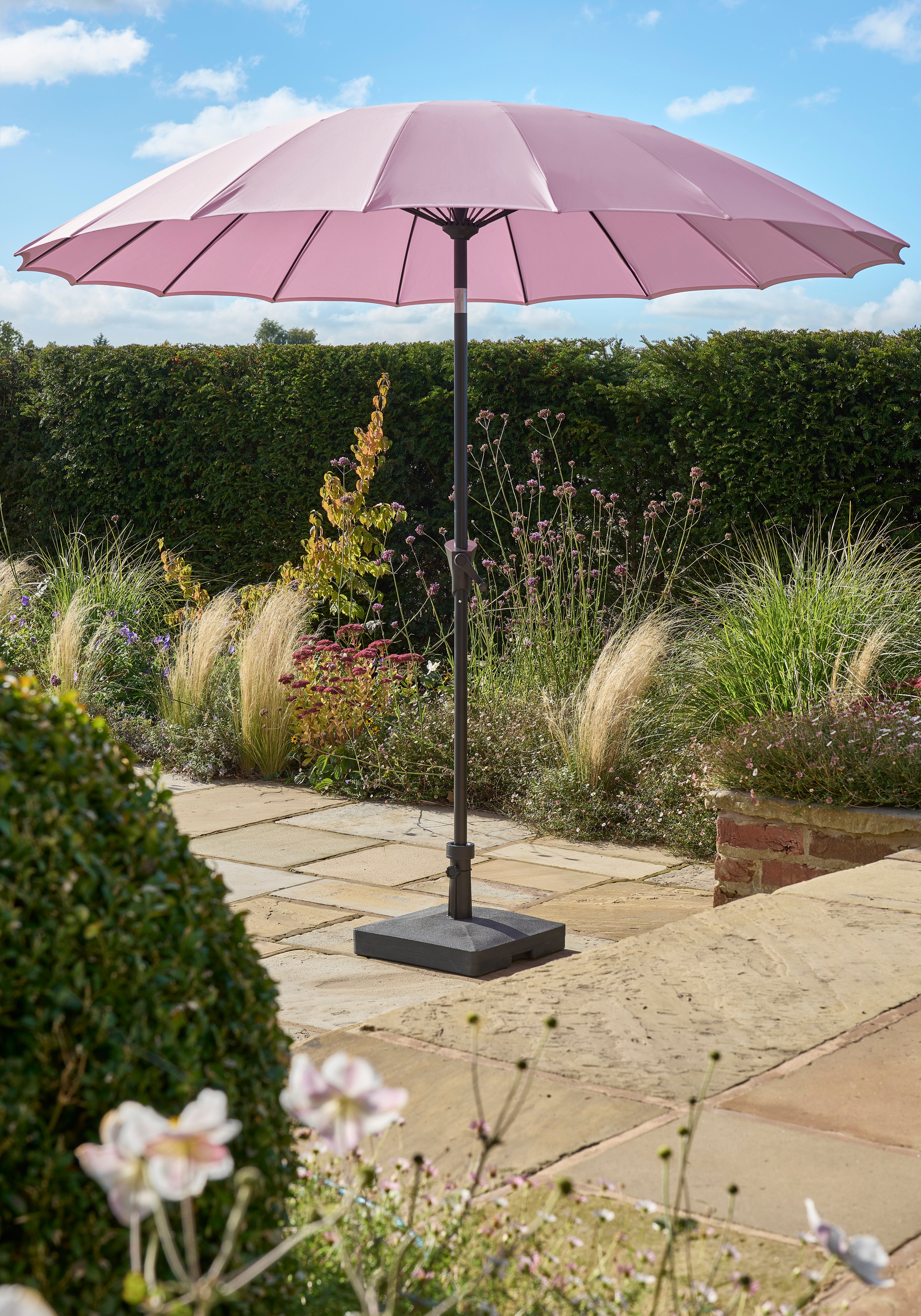 Royce Geisha Style 2.7m Pink Parasol with Night Cover