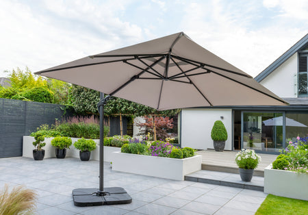 Royce Executive Standard Cantilever Garden Parasol -  Soft Grey