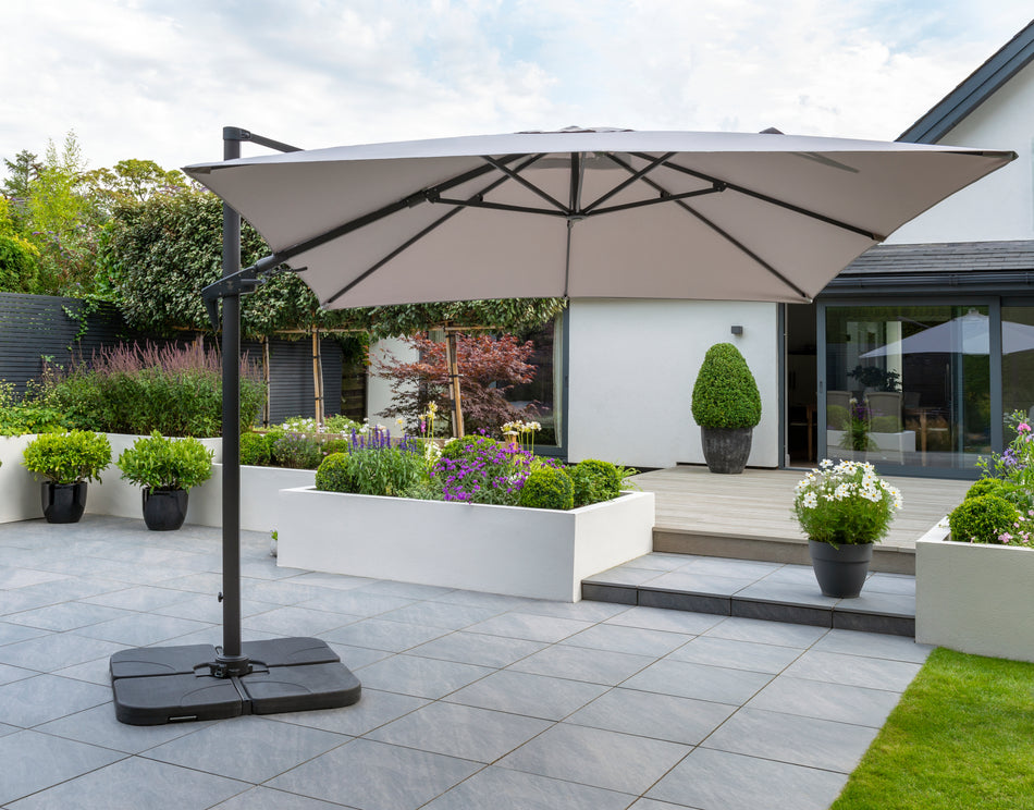 Royce Executive Standard Cantilever Garden Parasol -  Soft Grey