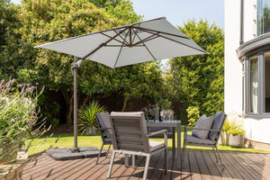 Royce Junior Square 2.5m Cantilever Parasol - Soft Grey