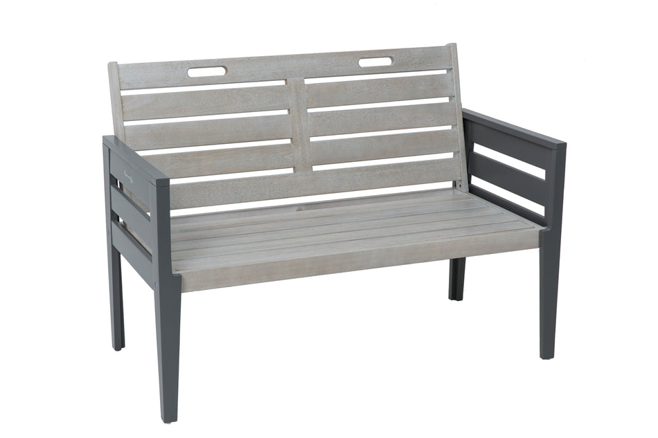 Grigio Two Seater Wooden Garden Bench with Luxury Seat Pad