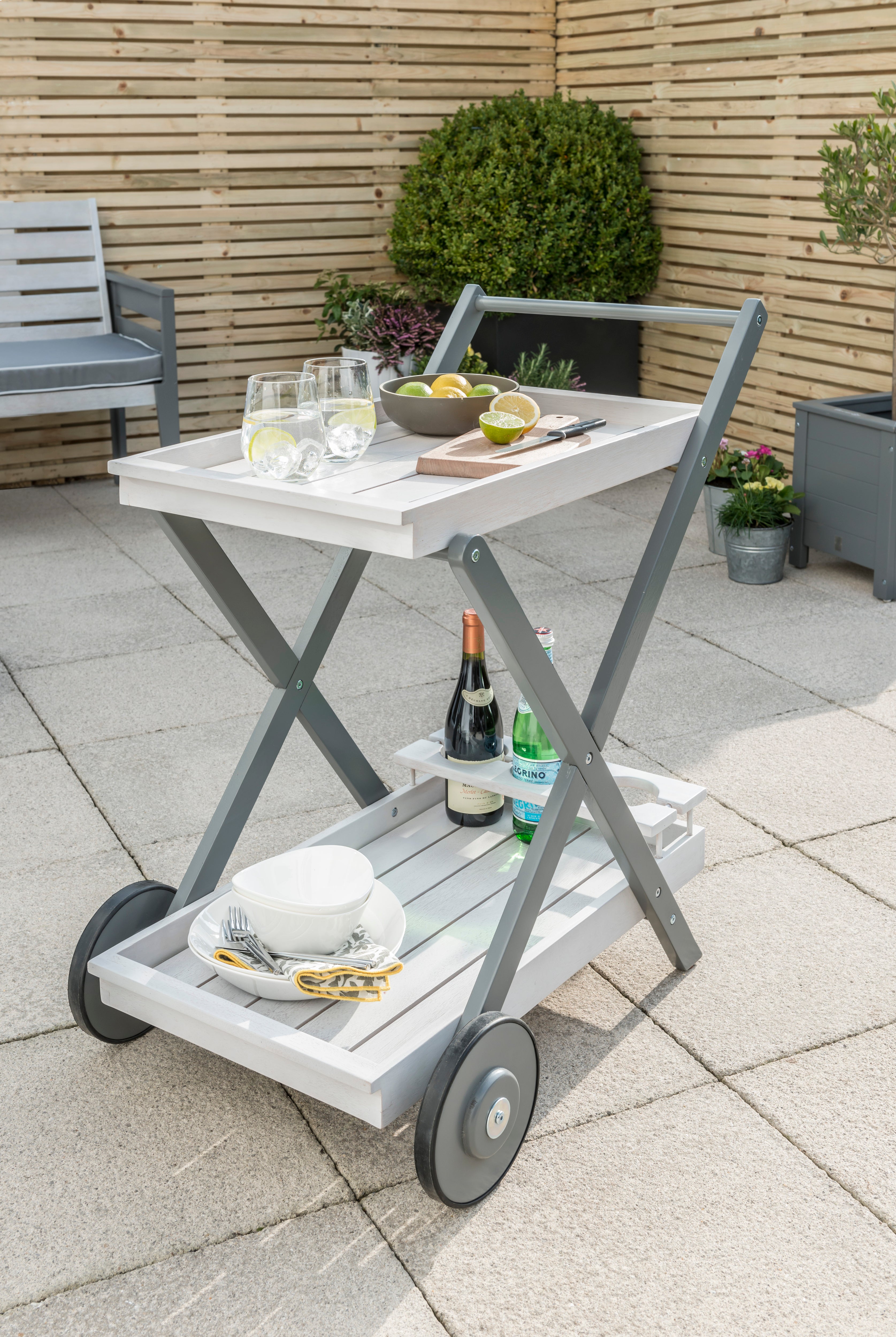 Grigio Wooden BBQ & Bar Drinks Trolley