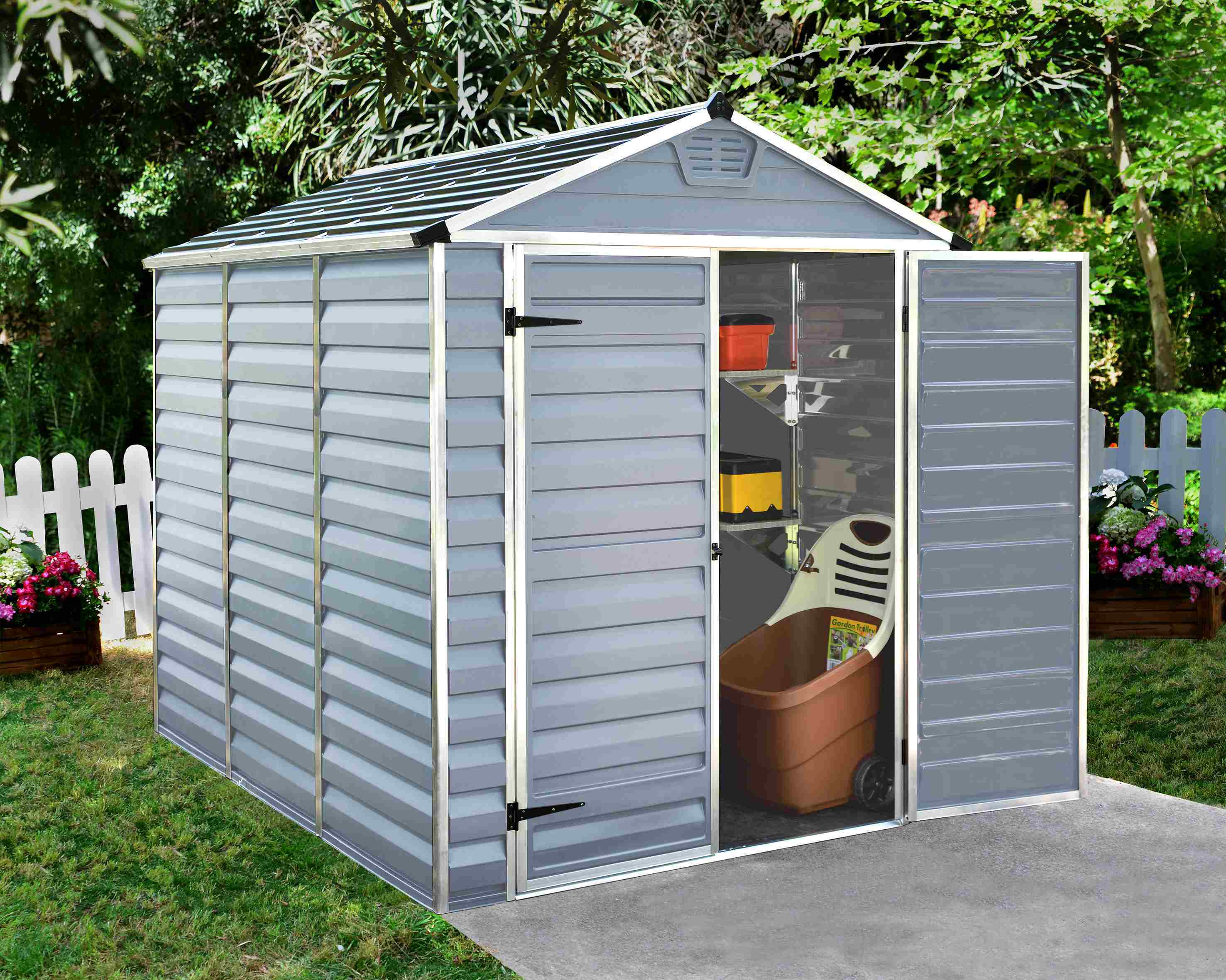 SkyLight Plastic 6x8 Dark Grey Garden Shed - Canopia by Palram