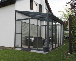 SanRemo 3m x 4.25m Aluminium Grey Patio Cover & Sun Room - Canopia by Palram